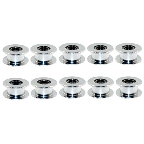 3Dman GT2 20Toothless Bore 5mm Aluminum Timing Belt Idler Pulley for 6mm Width 3D Printers (10pcs)