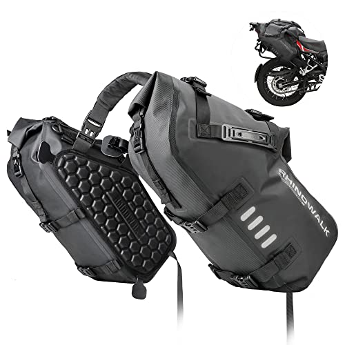 Rhinowalk Motorrad Satteltasche 28L (14L*2) Wasserdicht Motor Seitentasche Gepäcktasche Hecktasche Hinterradtasche