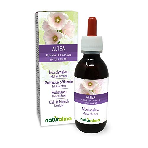 Echter Eibisch (Althaea officinalis) Wurzeln Alkoholfreier Urtinktur Naturalma - Flüssig-Extrakt Tropfen 120 ml - Nahrungsergänzungsmittel - Veganer