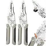 GADO Multifunktionaler 20,3 cm Abisolierzange, Crimpzange, Drahtschneider, Drahtzange, Elektriker, Handwerkzeug (2 Stück Abisolierzangen)
