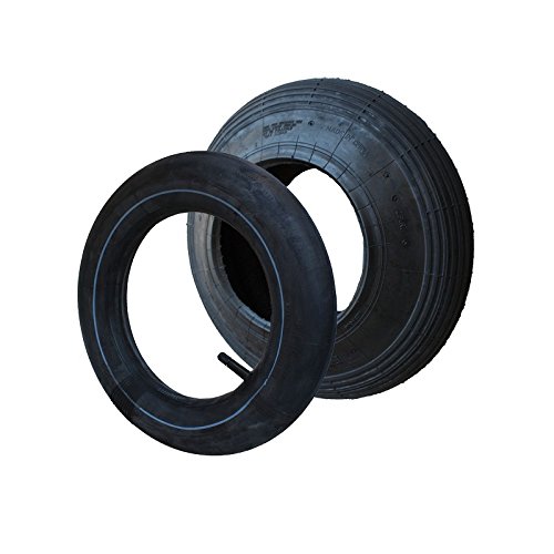 SET Reifen+Schlauch 400x100 4.80/4.00-8 Rillen Profil PR2-Lagen Tragfähigkeit 136 kg