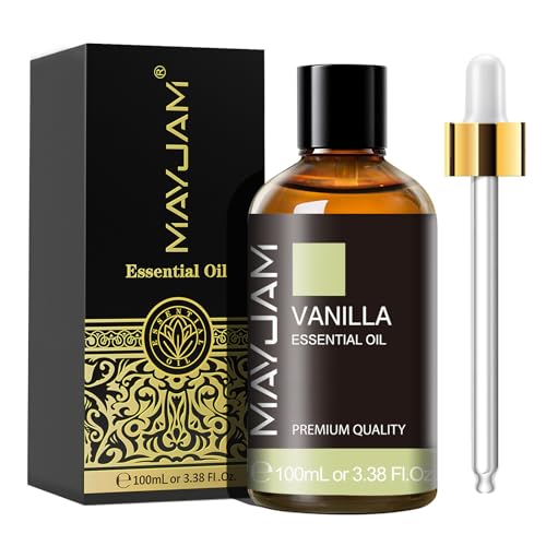 MAYJAM Vanille Ätherisches Öl 100ML, Vanilleöl für Diffusor, Luftbefeuchter, DIY, Home，Wardrobes