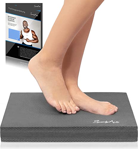 SportyAnis® Balance-Pad inkl. Übungsheft - Innovatives Balance-Kissen zur Stärkung der Tiefenmuskulatur und Steigerung von Balance, Stabilität und Gleichgewicht (XXL Grau)