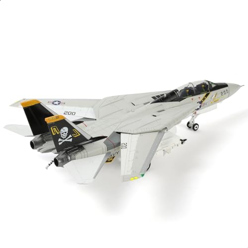SEBUNAS Flugzeugmodell F14 Tomcat im Maßstab 1/72, US Navy Jolly Roger VF-84 Kampfjet, Miniatur-Flugzeugmodellbausatz aus Metalldruckguss für Militärluftfahrt-Enthusiasten und Erwachsene