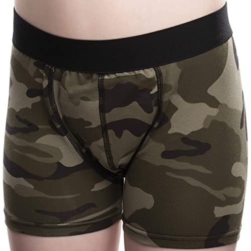 DRY & COOL Tages-Inkontinenzslip für Jungen Unterwäsche Waschbar Absorbierende Einlage Army, Schwarz/Grün, 158-164 cm (13-14 Jahre)