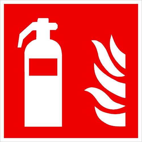 Feuerlöscher Kunststoff-Schild selbstklebend!! Rettungskennzeichnung sehr stabil, 150x150mm. Einfach andrücken - Fertig!!!Sehr stabil!! Vollflächig selbstklebend