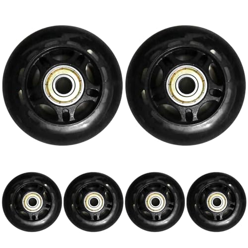 Inline-Skate-Räder, 6 Stück, 64 mm, für den Innen- und Außenbereich, 85a Hockey-Räder, Rollerblade- als Ersatz für Roller, Gepäckreparatur, Skate-, Rollerblade-