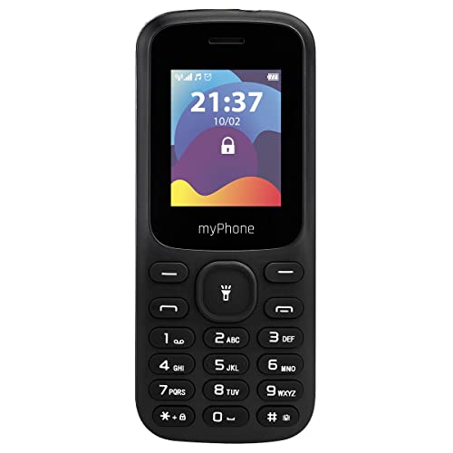 MP myPhone Fusion Tastentelefon, große beleuchtete Tasten, Farbdisplay 1,77", Akku 600 mAh, Fackel, Radio, Dual-Sim, bluetooth, Mobiltelefon für Senioren, Schwarz, tastenhandy, seniorentelefon