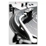 Postereck - 0228 - Turntable, Schwarz Weiss Musik DJ Schallplatte - Wandposter Fotoposter Bilder Wandbild Wandbilder - Poster - DIN A4-21,0 cm x 29,7 cm