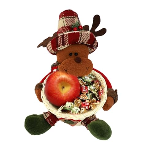 TocaFeank Aufbewahrungskorb für Weihnachtssüßigkeiten,Korb für Weihnachtsleckereien - Weihnachts-Aufbewahrungs-Organizer, Essens-Arrangement, Obstkorb | Multifunktionale festliche