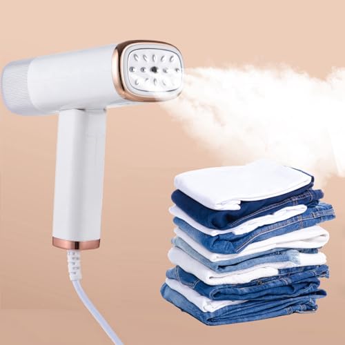 Ailgely Dampfgarer für Kleidung, 1000 W Dampfbügeleisen, leistungsstarker, Faltbarer Hand-Dampfgarer, 120 ml großer Wassertank, 20 Sekunden schnelles Aufheizen, tragbarer Faltenentferner mit Bürste