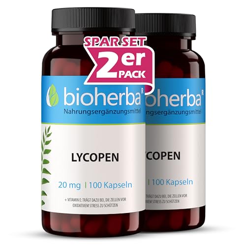 Lycopin Kapseln – 200 Stück mit 20 mg Lycopin und Vitamin E aus Tomatenextrakt von BIOHERBA PZN 19642793