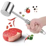 GWHOLE Fleischklopfer Edelstahl 304 Schnitzelklopfer Antihaft mit Doppelseitige Schlagfläche Fleischhammer für Verschiedene Fleischsorten, 27 cm