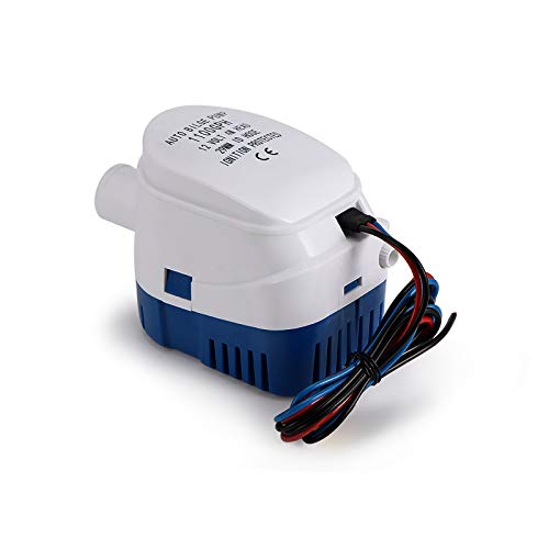 Bilgepumpen, 12V 1100GPH Automatische Bilgenpumpe Marine Tauch Bilge Auto Silent Flüssigkeitspumpe Wasserpumpe für Boote, Teiche, Pools