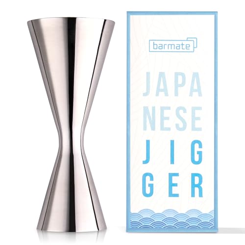 barmate Japanese Jigger, Messbecher aus Edelstahl mit Innen-Skala, max. 50ml/25ml, hochwertiges Bar-Zubehör für den perfekten Cocktail