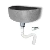 Varile Premium-Set Waschbecken Granit aus Kunststoff für Garten & Keller inkl. Abflusssieb-Haarsieb aus Kunststoff