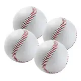 4 Stück baseball ball,Handgenäht Baseballs,Soft Baseballs,9 Inch Baseballs,PU Soft Basebälle, Baseball bälle Softball,Training Baseball,für Erwachsene und Jugendliche, professionelle Baseballspiele