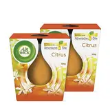 Air Wick Wohlfühl-Duftkerze DUO im Glas – Duft: Citrus – Enthält natürliche ätherische Öle – 2 x Duftkerzenset