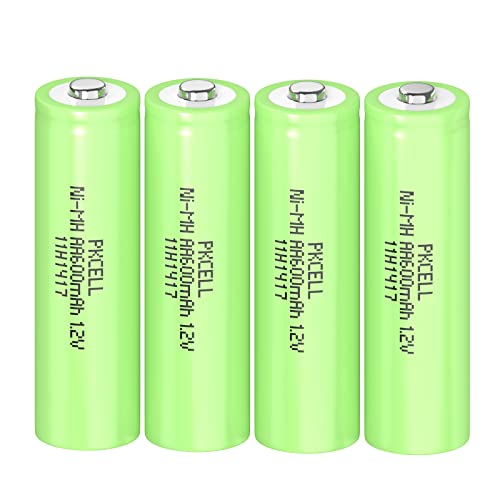 Batterien AA Wiederaufladbar Akku NIMH 1,2V 600mAh für Solarlampen,Spielzeug,4 Stück,PKCELL