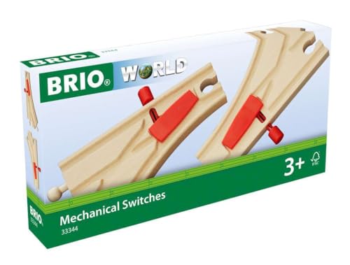 BRIO Bahn 33344 - Mechanisches Weichenpaar - Eisenbahnzubehör Holzeisenbahn - Empfohlen für Kinder ab 3 Jahren