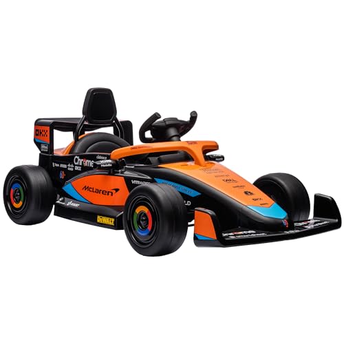 AIYAPLAY Kinder Elektroauto, 12V Kinderfahrzeug mit 2,4G-Fernbedienung, MP3 USB, Elektrofahrzeug mit Federung, Hupe, 3-5km/h, für 3-5 Jahre Kinder, Orange