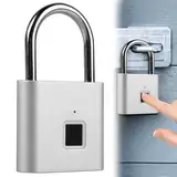 Fingerabdruck Schloss, Smart Schloss Wasserdicht, Fingerabdruck Vorhängeschloss, Schloss mit Fingerabdruck, Schloss mit Fingerabdruck USB-Aufladung, Vorhängeschlöss für Fitnessstudio, Gepäck