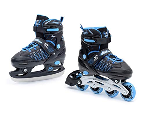 SMJ sport Kinder 2IN1 Inlineskates Schlittschuhe Verstellbar Inliner ABEC7 Jack (26-29)