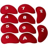 Ksikdeg 10 Stück Keile Iron Club Schutzhaube Putterschutz mit Nummer Golfschläger Iron Club Head Golfs