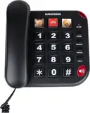 Grundig Telefon Senioren - Festnetztelefon Senioren mit großen Tasten - Seniorentelefon Festnetz mit Foto-Schnelltasten - Telefon Festnetz - Lautsprecher und SOS-Taste - Schwarz
