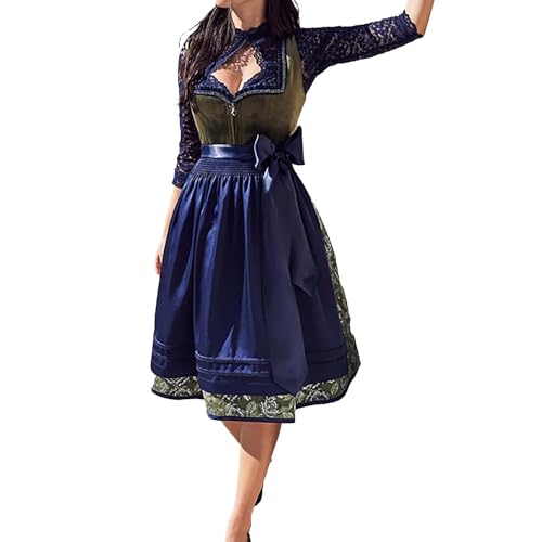 Oktoberfest Damen Outfit Dirndl XXL Dirndl mit Reissverschluss vorne Maxi Dirndl Damen lang Dirndl samt Damen trachtenkleider ohne schuerze Dirndl Bluse Damen Dirndl hellblau Dirndl kostüm Dirndl