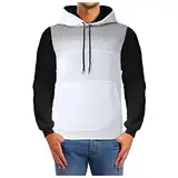 Generisch Herren Freizeit Pullover mit Taschen Winter Warm Langarm Kordelzug Sweatshirt Männer Baumwolle Kapuzenpullover Hoody Hoody Herren Mit Kapuze Weiß