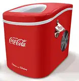 Salco Coca Cola Eiswürfelmaschine – Kompakter Eiswürfelbereiter mit 2 Eiswürfelgrößen, 12 kg Eis in 24 Stunden, Automatische Warnfunktion, Ice Maker Retro-Design in Rot