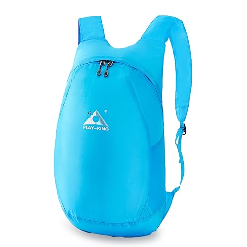 Faltbar Rucksäcke 20L Ultraleicht Tagesrucksack Wandern Wanderrucksack Wasserfest Rucksack Outdoor Reiserucksack Tasche für Männer Frauen Wandern Camping Reisen Radfahren Klettern Unisex (Blau)