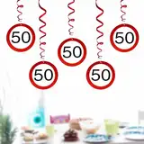 WenmthG - Lustige Girlanden zum 50. Geburtstag Deko - Girlande Deko 50. Geburtstag Frau Mann - Verkehrsschild Partyzubehör zum 50. Geburtstag Jubiläum