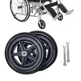 generisch 140-200mm Solide Ersatzräder-2 Stück Ersatzrad Rollator Vorderräder Schwarz/grau Ersatzräder Abriebfest Deaktivierte rutschfeste Gummiräder Rollstuhlzubehör(Black,6in/14cm)