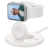 Tragbare Magnetische Ladestation für Apple Watch Series 10/9/8/7/6/5/4/3/SE/Ultra, Schnellladestation Dock Ständer Magnetische Watch Ladehalterung - Weiß