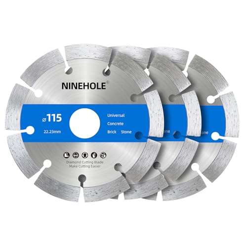 3x Diamantscheibe 115mm, Universal Diamanttrennscheibe Universal für Beton, Granit, Stein, Ziegel, Mauerwerk, Baumaterialien, Diamanttrennscheibe mit hoher Schneidleistung