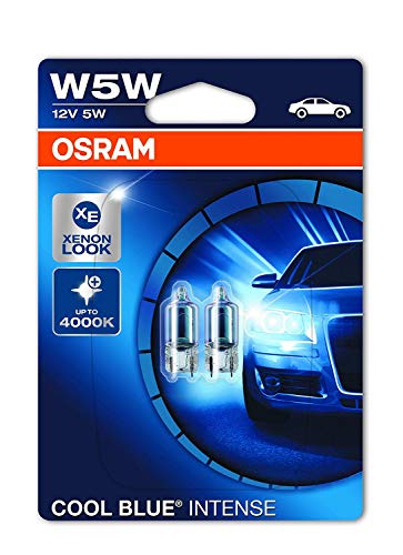 Osram Cool Blue Intense Kennzeichenbeleuchtung W5W, 2825HCBI-02B, 12V, Doppelblister , 2 Stück (1er Pack)