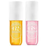 2PC Brazilian Parfum, Janeiro Bodyspray, Lang Anhaltender Duftspray, Body Splash für Frauen, Eau de Toilette, Feuchtigkeitsspendende Befeuchtet die Haut, Haar und Körperduftnebel, 90ml/3 fl oz