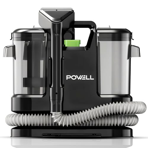 Powell Waschsauger Teppichreiniger 450W - 13000PA Saugkraft, 1.8L Frischwassertank, für Teppiche, Polster, Auto-Innenräume – 5m Kabel, 3,5kg leicht, Schwarz