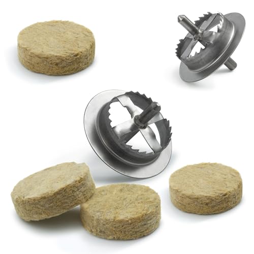 STRÜBER WDVS SET (Mineralwolle Rondelle 100 Stk. + Metall Fräser 1 Stk.) / Satz für Fassadendämmung/Wärmedämmung/Scheiben aus Mineralwolle/Abdeckkappen und Fräse