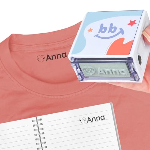 StiKiddo® Namensstempel für Kinder - Für Textil, Kleidung und Papier - Personalisierter und waschmaschinenfester Textilstempel für Kindergarten und Schule