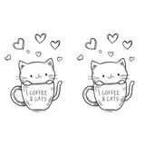 duoyif Wandtattoo Kaffetasse, 1 Stück Kaffee Wandaufkleber Kunst Kaffee Kaffeezeit, Wandtattoo Cafés, Coffee Time Wandsticker Für Küche Kaffeestube Esszimmer Büro Coffee Wanddeko (Kaffeekatze)