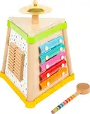 small foot Musikdreieck "Sound" aus Holz, Instrument mit Trommel, Xylophon, Becken und Klanghölzern, ab 3 Jahren, 11507