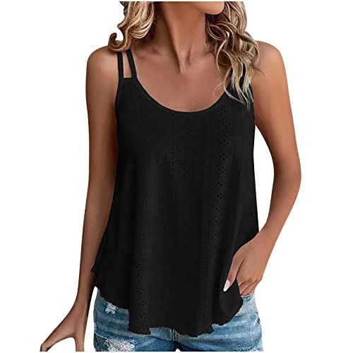 Meine Bestellungen Anzeigen Angebote Des Tages Heute Die Discounter Sale Angebote Tank Top Damen Spaghettiträger Tops Ärmellos Tanktops Sommer Oberteile Casual Trägertop mit Öse Stickerei Blusen