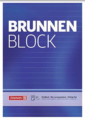 Brunnen 1052427 Briefblock / Schreibblock / Der Brunnen Block (A5, liniert, 50 Blatt, 70 g/m²)