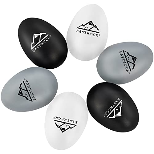 EASTROCK Egg Shaker Musik Percussion Klangeier Rhythmus Eier Set 6 Stück Geeignet für Berufstätige（Schwarz Weiß Grau）