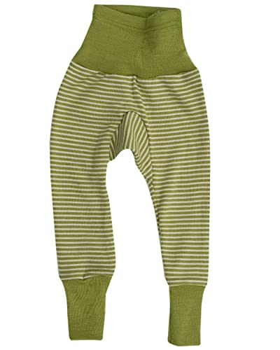 Cosilana, Baby Nabelbundhose/Hose, 70% Wolle, 30% Seide (Grün/Natur, 86-92)