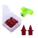 Dickly 50x Trackschuhspikes Spuren Spikes Stabilen Ersatzspitzen mit Schraubenschlüssel für Kurze Streckenläufe Im Freien, Rot