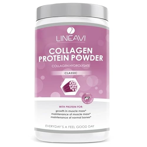 LINEAVI Kollagen Proteinpulver 400g, 100% Kollagen Hydrolysat, für Bindegewebe, Gelenke und Muskeln, frei von Hormonen und Antibiotika, in Deutschland hergestellt